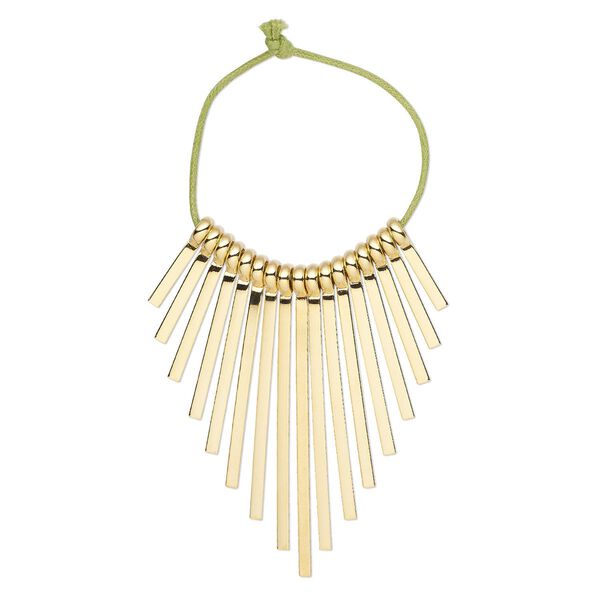 Focal, gold-plated brass, 20x2.5mm-60x2.5mm graduated fan. Sold per 17-piece set. image number 0