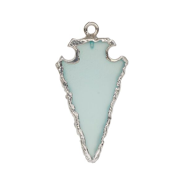Chalcedony / sterling silver 1pkg1, electroplated arrowhead charm 30x15mm image number 0