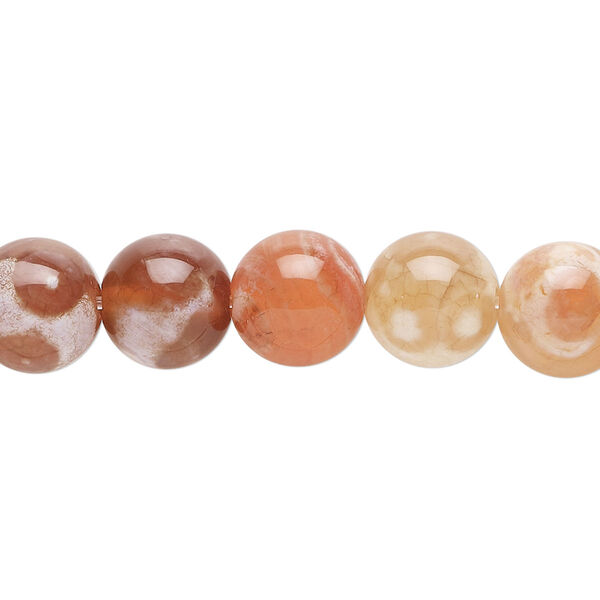 Fire crackle agate 1pkg1, round bead 15.5-16 inch 9.5-10mm image number 0