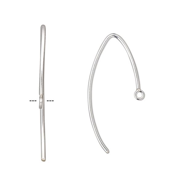 Ear wire 1pkg2 sterling silver-filled, 17mm marquise / closed loop, 18 gauge 1 pair image number 0