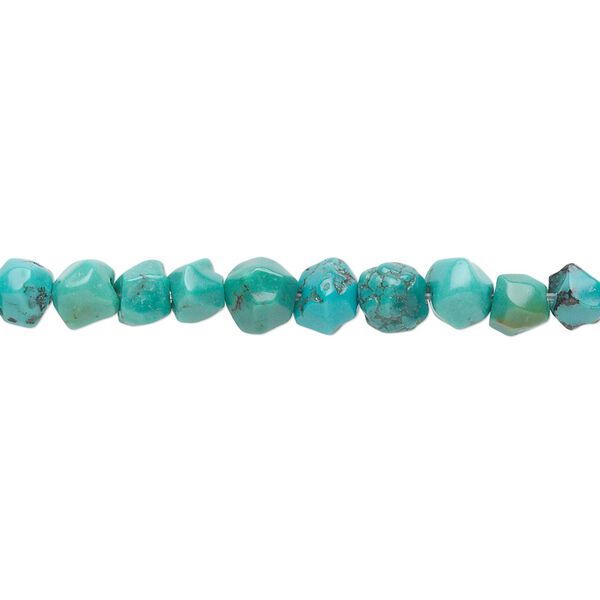 Turquoise 1pkg1, faceted pebble bead 15.5-16 inch small image number 0