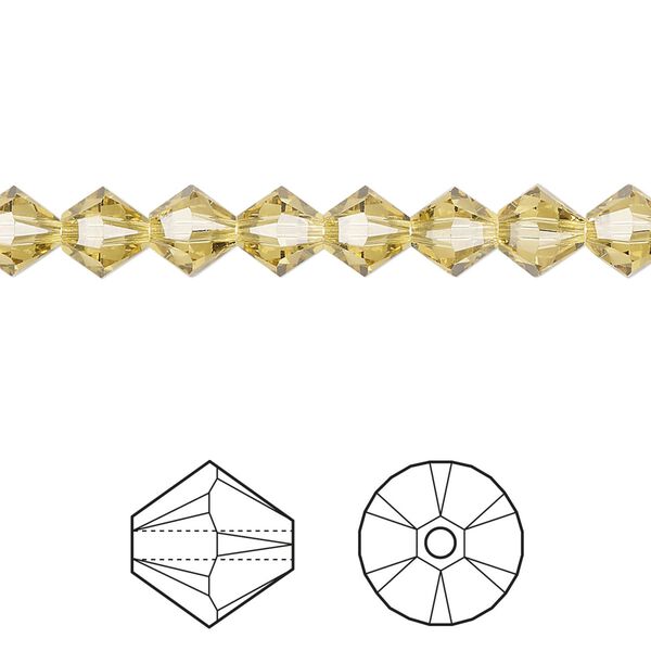 Bead 1pkg360 dark jonquil, Swarovski® ReCreated™ 6mm bicone 5328 image number 0