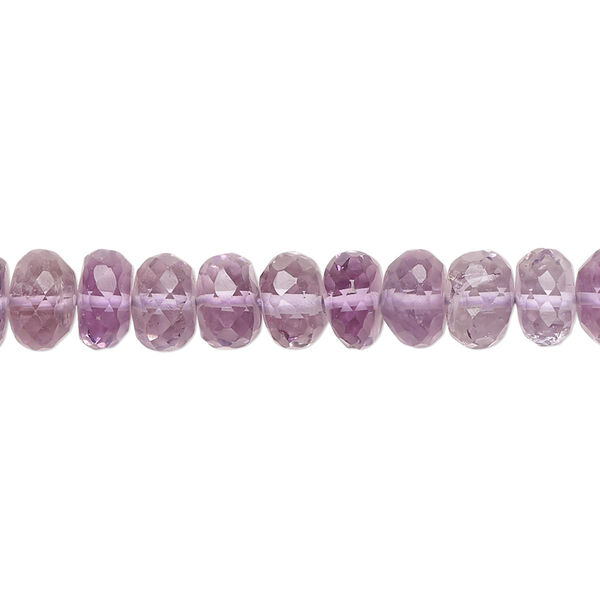 Lavender amethyst 1pkg1, hand-cut micro-faceted rondelle bead natural B+ grade, 7.5 inch 5x2mm-7x4mm image number 0