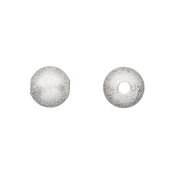 Bead, silver-plated brass, 10mm stardust round. Sold per pkg of 10. image number 0