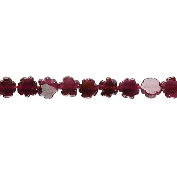 Garnet 1pkg1, hand-cut flower bead 15.5-16 inch 5x5mm-6x6mm image number 0