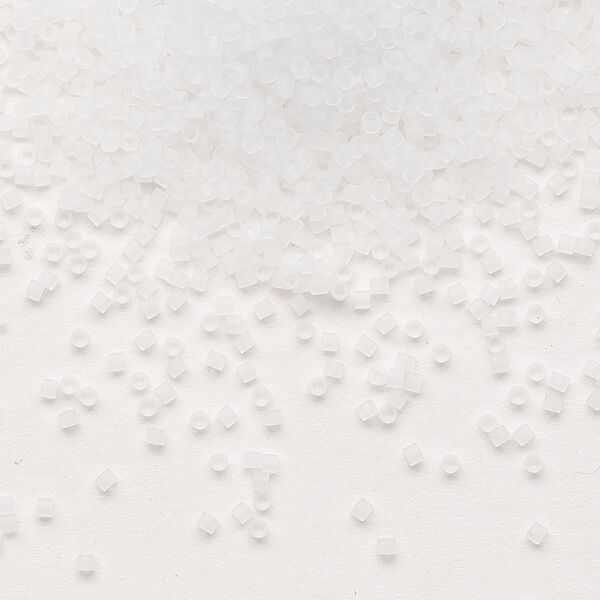 Seed bead, Delica®, glass, pkg/250g, #15 round, translucent matte crystal clear (DBS-0741). image number 0