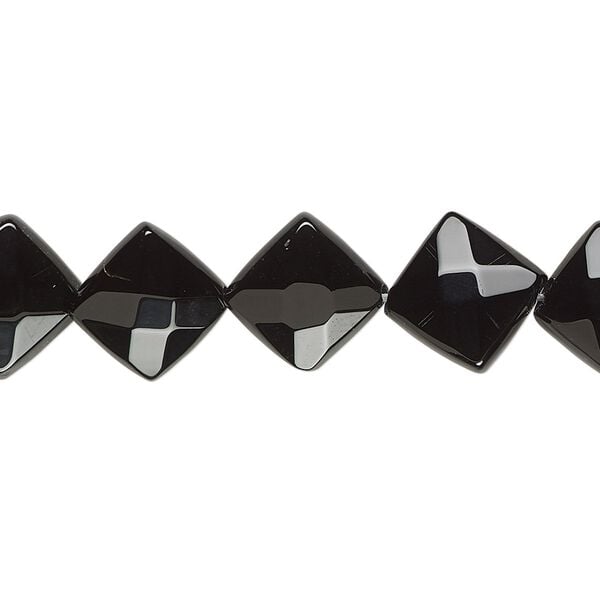 Black onyx 1pkg1, faceted diamond bead 15.5-16 inch 12mm image number 0