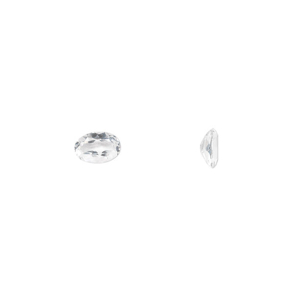White topaz 1pkg2, hand-cut faceted oval gem natural A grade, 6x4mm image number 0