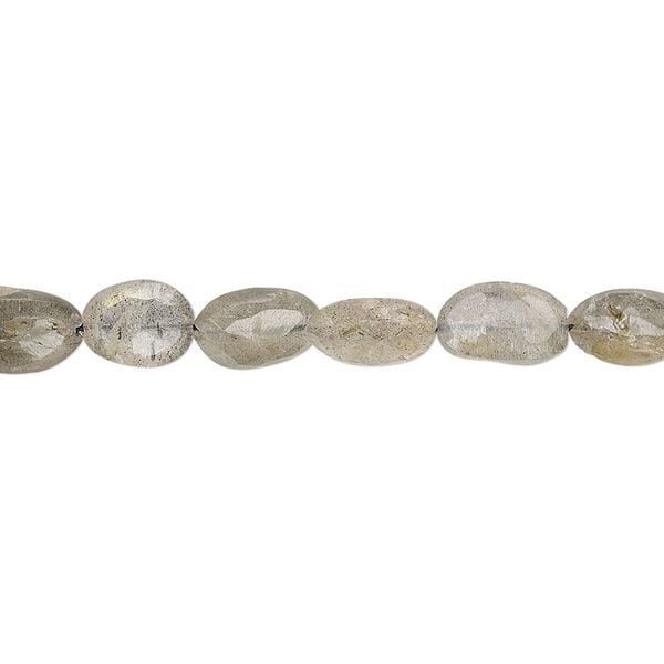 Labradorite 1pkg1, hand-cut faceted puffed oval bead 8 inch 7x5mm-10x6mm image number 0