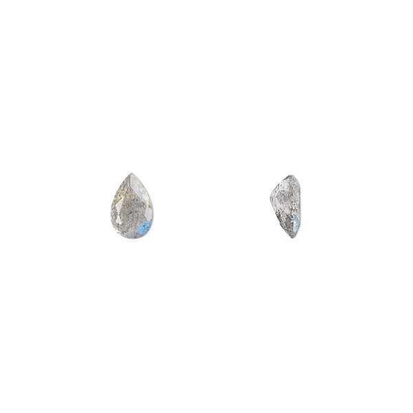 Labradorite 1pkg1, hand-cut faceted pear gem natural 6x4mm image number 0