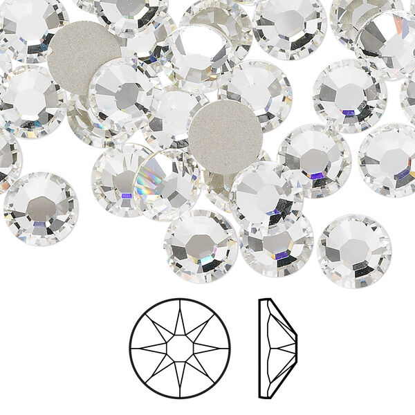 Flat back 144pk crystal clear foil back, Swarovski® 7.07-7.27mm rose round SS34 2088 image number 0