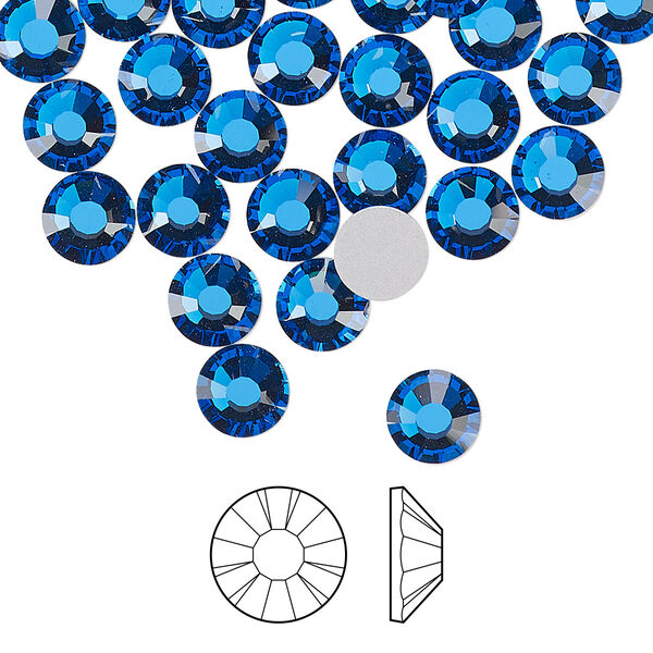Flat back 288pk Capri blue foil back, Preciosa MAXIMA Czech crystal rhinestone 6.3-6.5mm chaton rose round SS30 image number 0