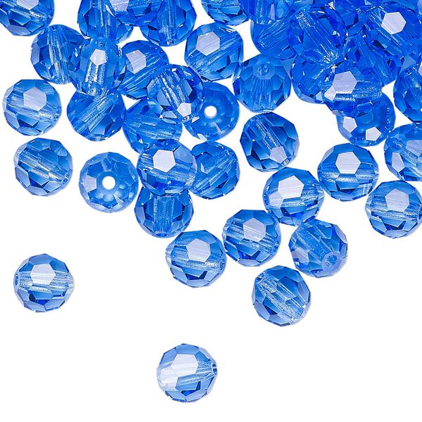 Bead 144pk sapphire, Preciosa Czech crystal 6mm round image number 0