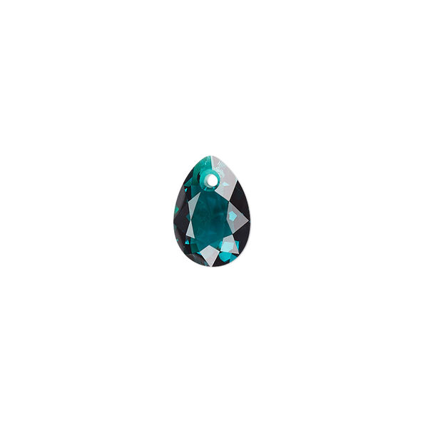 Drop 4pk emerald, Crystal Passions® 11.5x8mm pendant pear cut 6433 image number 0