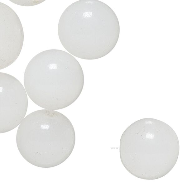 Bead, vintage Japanese glass, frosted clear, 14-16mm half-drilled round. Sold per pkg of 24. image number 0