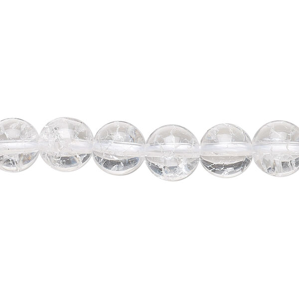 Ice flake quartz 1pkg1, round bead 15.5-16 inch 8mm image number 0