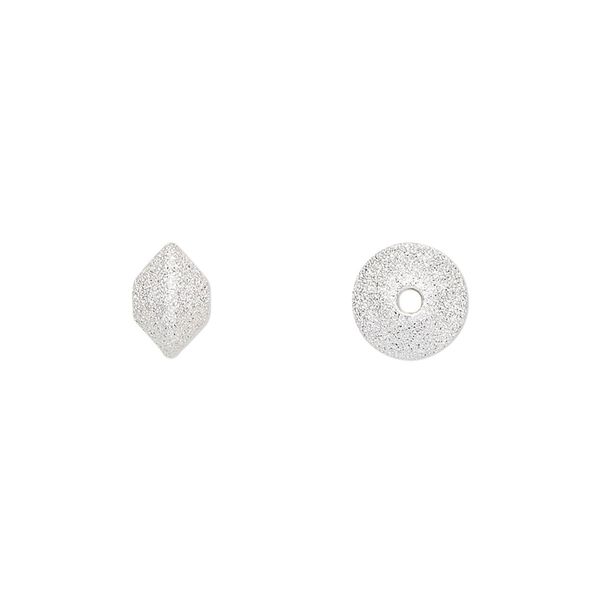 Bead, sterling silver, 8x5.5mm hollow stardust saucer. Sold per pkg of 2. image number 0