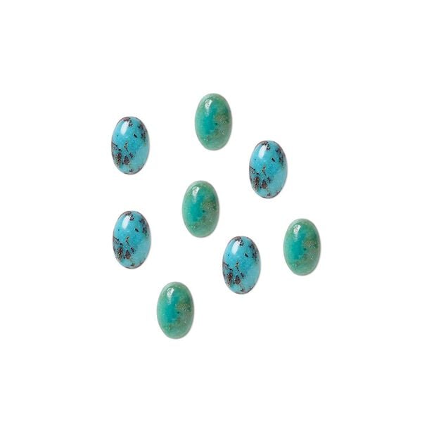 Turquoise 1pkg8, calibrated oval cab 6x4mm image number 0