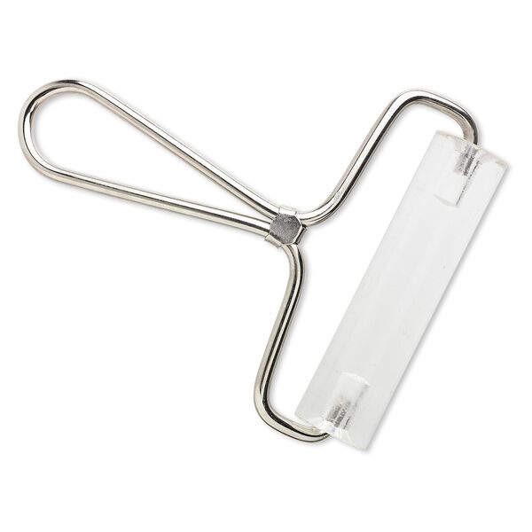 Roller, acrylic and steel, clear , 5-1/2 x 4 x 3/4 inch brayer with handle. Sold individually. image number 0