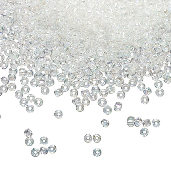 Seed bead, TOHO BEADS®, glass, pkg/250g, #11 round, translucent rainbow crystal clear (TR-11-161). image number 0