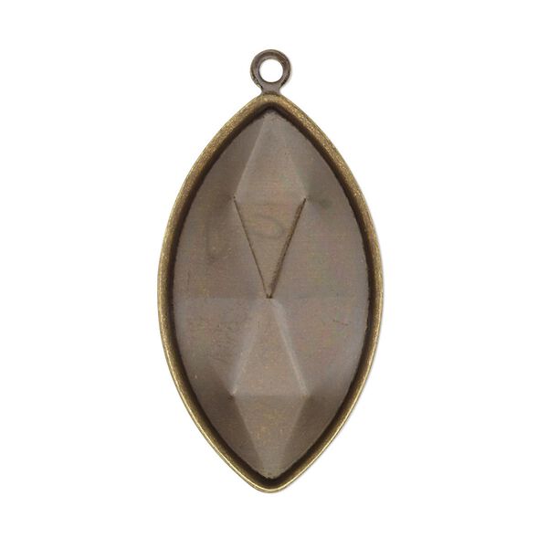 Focal, Almost Instant Jewelry®, antique gold-plated brass, 34x19mm marquise with 32x17mm marquise setting. Sold per pkg of 2. image number 0