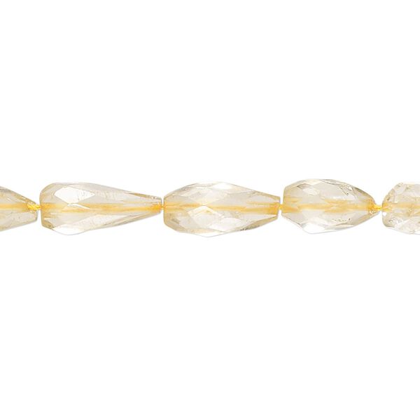 Citrine 1pkg1, hand-cut faceted teardrop bead 14 inch 7x4mm-14x6mm image number 0