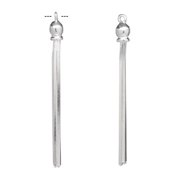 Focal, sterling silver, 36x3.5mm tassel. Sold individually. image number 0