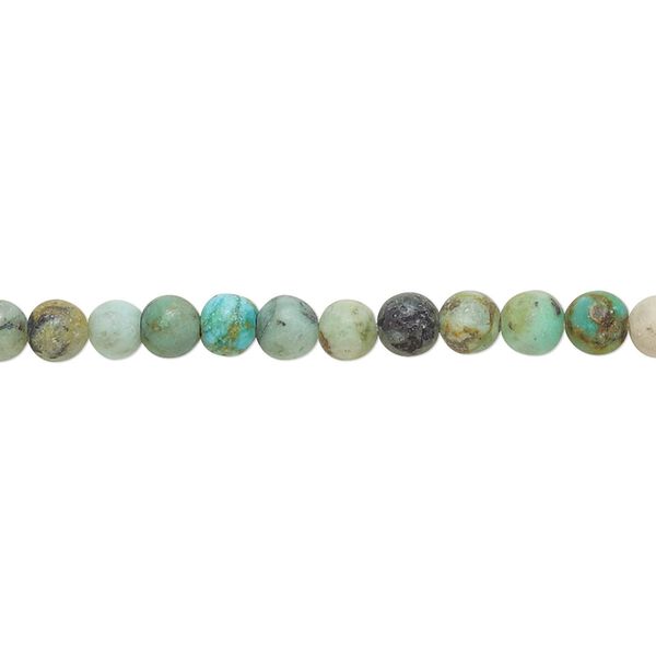 African "turquoise" 1pkg1, matte round bead 8 inch 4mm image number 0