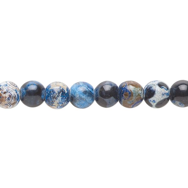 Fire crackle agate 1pkg1, round bead 15.5-16 inch 5.5-6mm image number 0