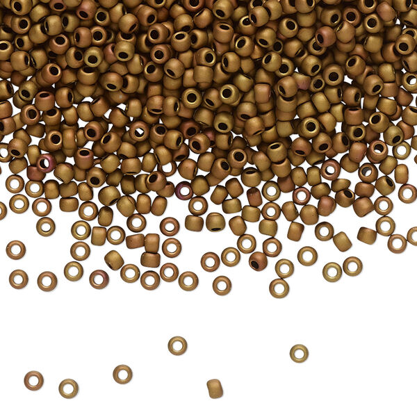 Seed bead, TOHO BEADS®, glass, pkg/250g, #11 round, opaque pastel frosted mudbrick (TR-11-618). image number 0
