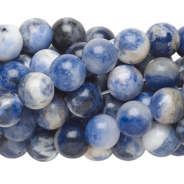 Sodalite 1pkg10, round bead natural C grade, 15.5-16 inch 8mm image number 0