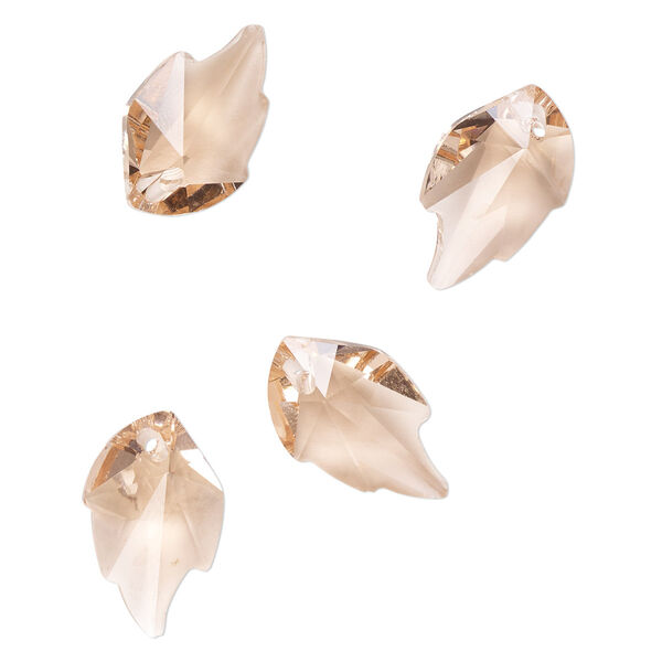 Drop 4pk transparent champagne, Celestial Crystal® 25x15.5mm leaf image number 0