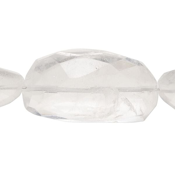 Quartz crystal 1pkg1, hand-faceted nugget bead natural 7 inch large to extra large image number 0