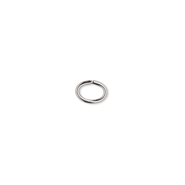 Jump ring, gunmetal-plated brass, 7x5mm oval, 5.5x3.2mm inside diameter, 18 gauge. Sold per pkg of 100. image number 0