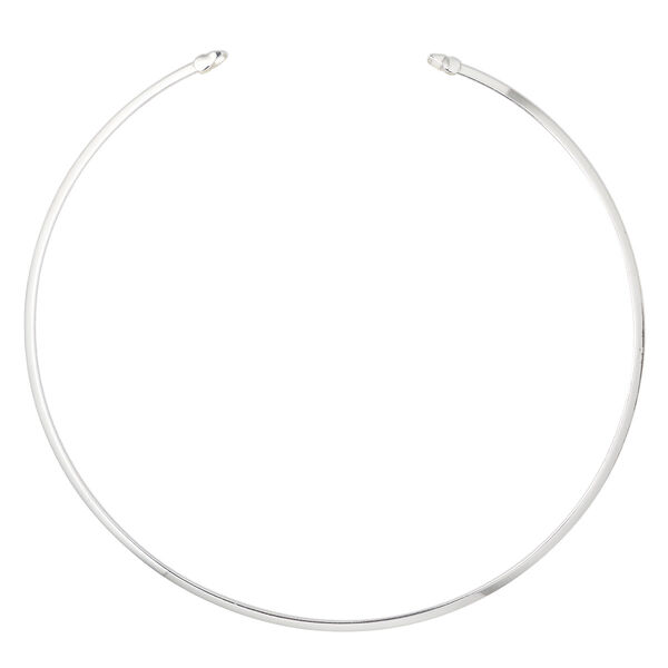Neckwire, silver-finished brass, 2.6mm flat with 2 loops, 14 inches. Sold individually. image number 0