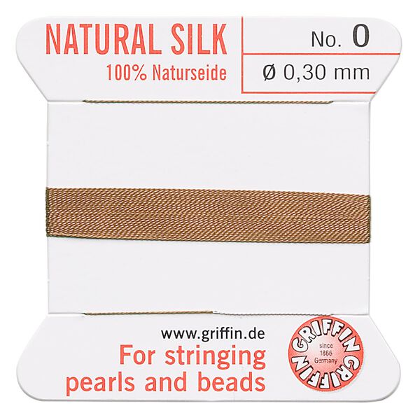 Thread, Griffin, silk, cornelian, size #0. Sold per 2-meter card (approximately 78 inches). image number 0