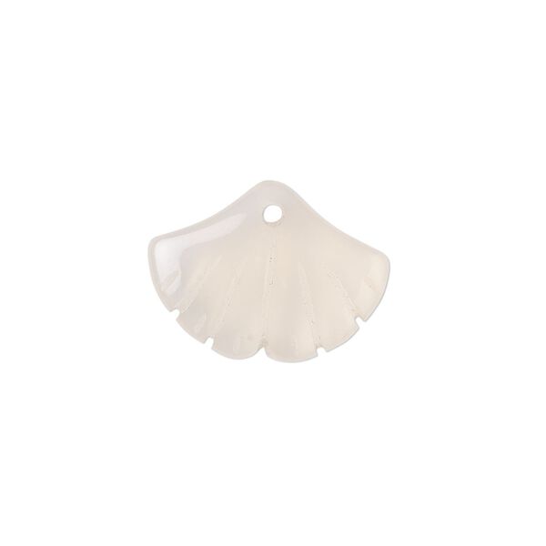 Chalcedony 1pkg1, carved double-sided ginkgo leaf drop natural 20x15mm image number 0