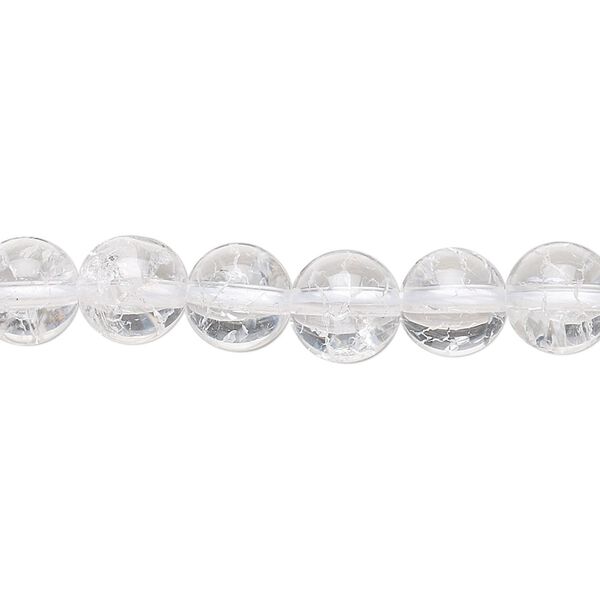 Ice flake quartz 1pkg1, round bead 15.5-16 inch 8mm image number 0