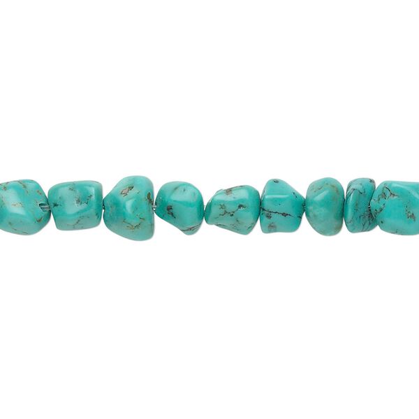 Turquoise 1pkg1, pebble bead 15.5-16 inch small image number 0