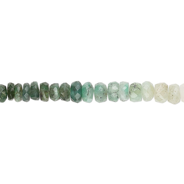 Emerald 1pkg1, hand-cut faceted rondelle bead 15 inch 3x1mm-5x3mm image number 0