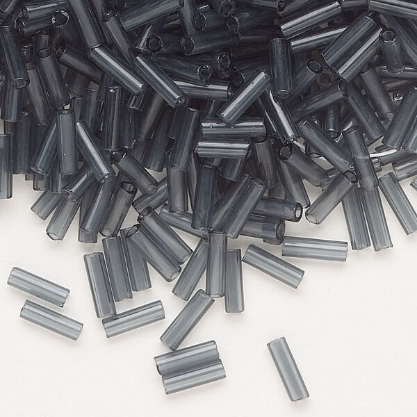 Bead, Preciosa Ornela Czech glass, bugle bead, pkg/50g, 1/4 inch, transparent grey, (40010). image number 0