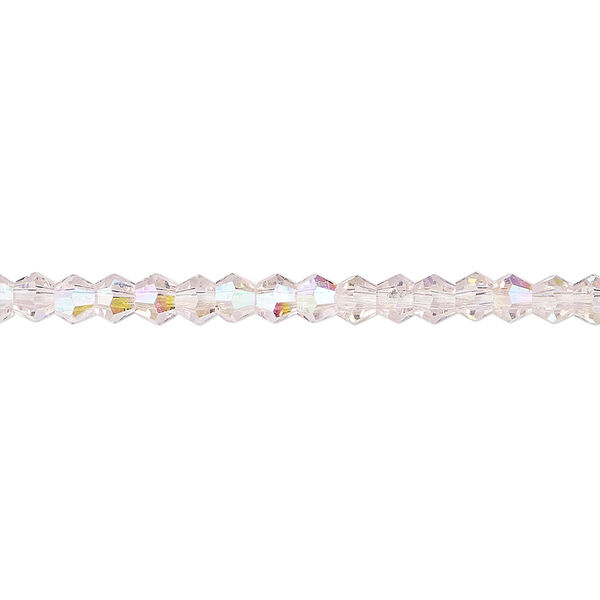 Bead 1pk transparent pink AB, Celestial Crystal® 4mm bicone 15.5-16 inch image number 0