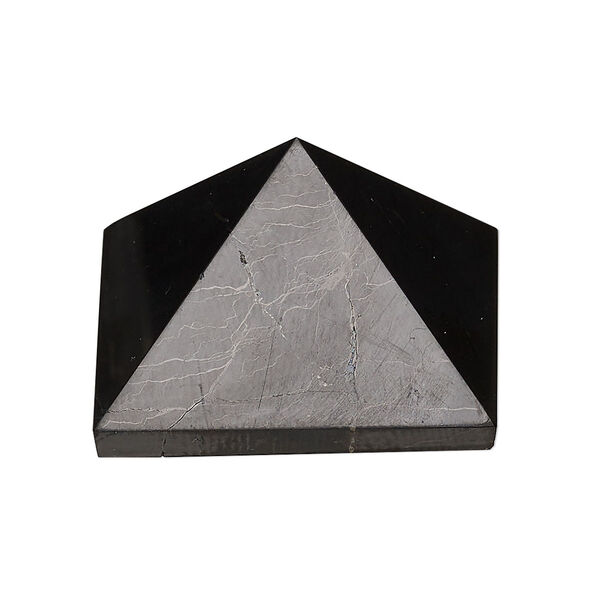 Shungite 1pkg1, undrilled pyramid gift natural B grade, 33x33x22mm image number 0