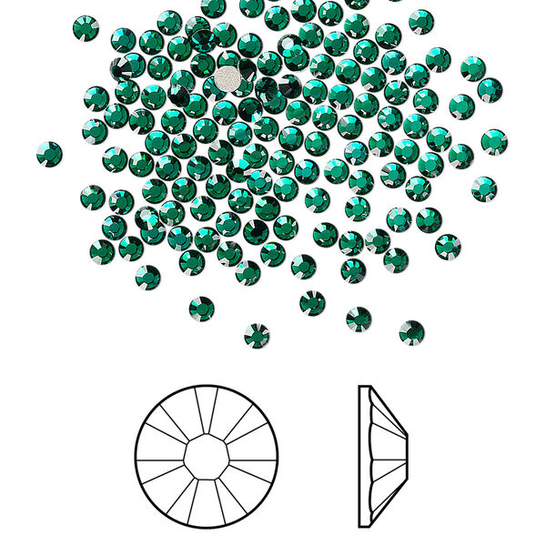 Flat back 144pk emerald foil back, Crystal Passions® 2.1-2.3mm rose round SS7 2058 image number 0