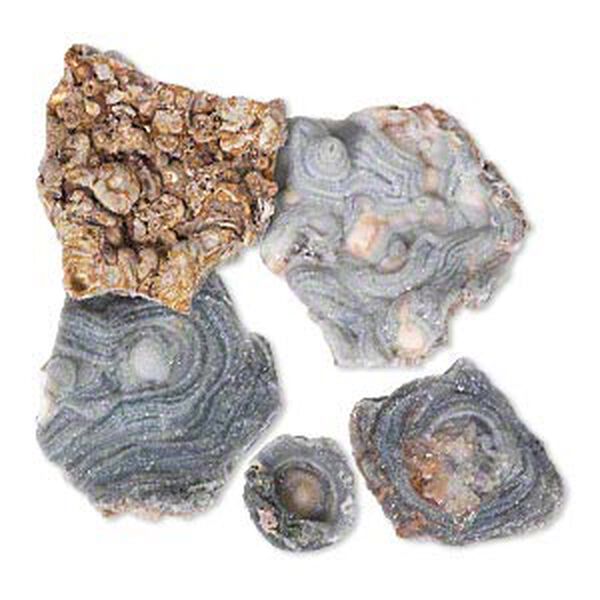Agate 1pkg5, undrilled freeform druzy focal natural mix 24x23mm-49x44mm image number 0