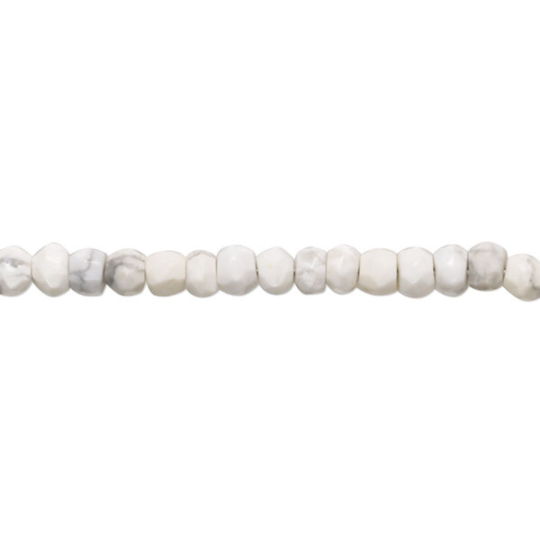 Howlite 1pkg1, hand-cut faceted rondelle bead natural 10 inch 4x2mm-5x3mm image number 0