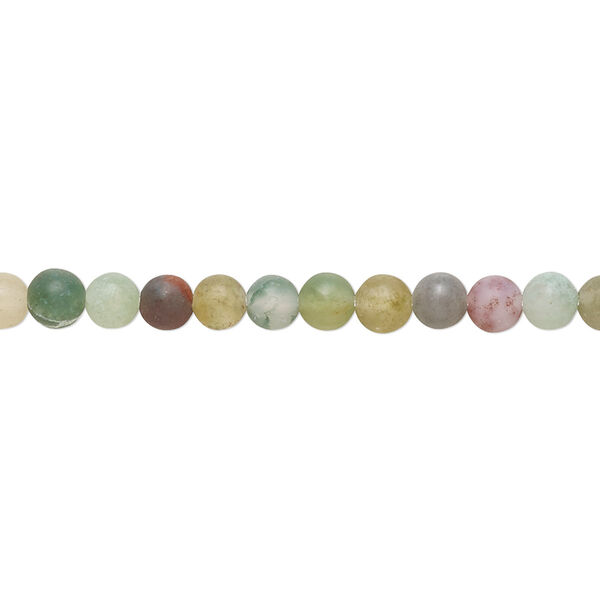Fancy jasper 1pkg1, matte round bead natural 8 inch 4mm image number 0