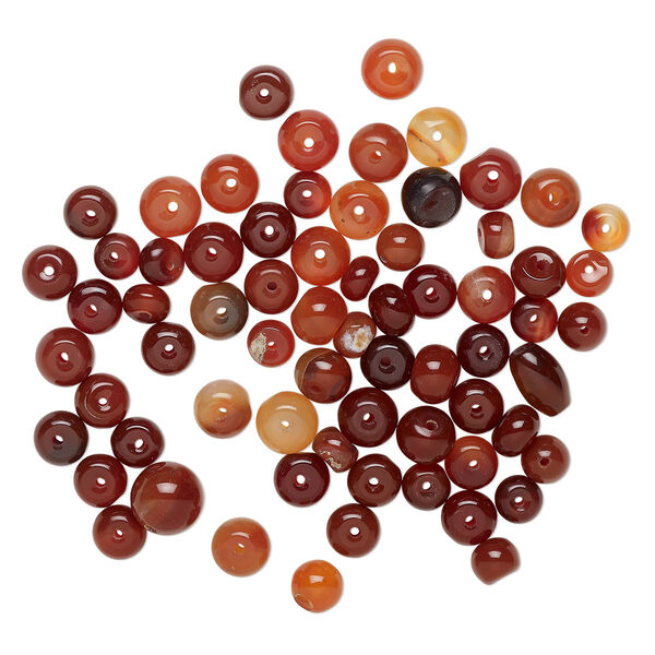 Red agate 1pkg1, mixed shape bead 2 oz mix 8x5mm-12x8mm image number 0