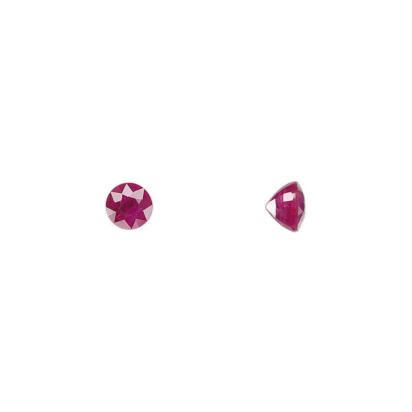 Ruby 1pkg1, hand-cut faceted round gem A grade, 5mm image number 0