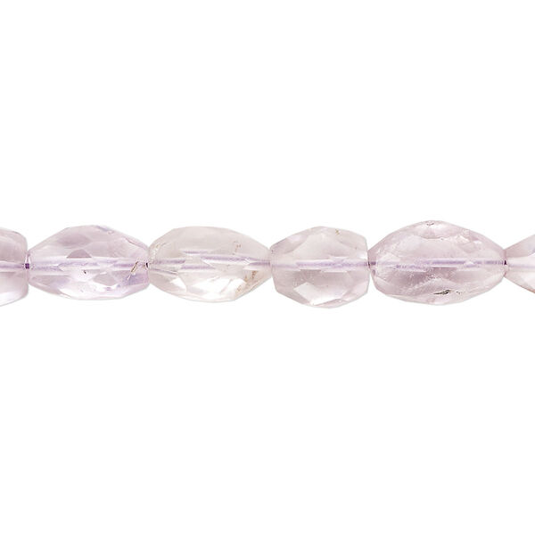 Amethyst 1pkg1, hand-cut faceted puffed oval bead natural 14 inch 8x6mm-12x7mm image number 0